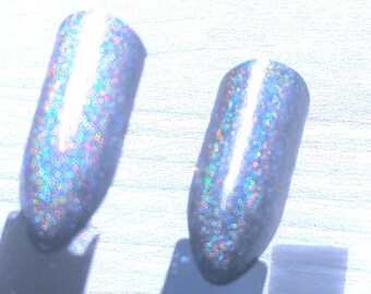 Linear Rainbow Holographic Top Coat Nail Polish – Clear Holo Overlay, Iridescent Sparkle Nail Lacquer