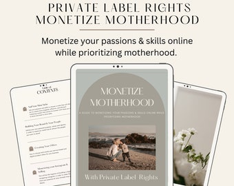 Private Label Rights, Digital Product, 26 Page Guide to Monetize Motherhood, Resell, Canva Template, Online Business, Ebook