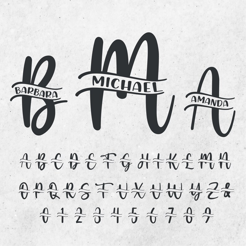 Split Monogram Alphabet SVG Design Split Monogram Frame Etsy