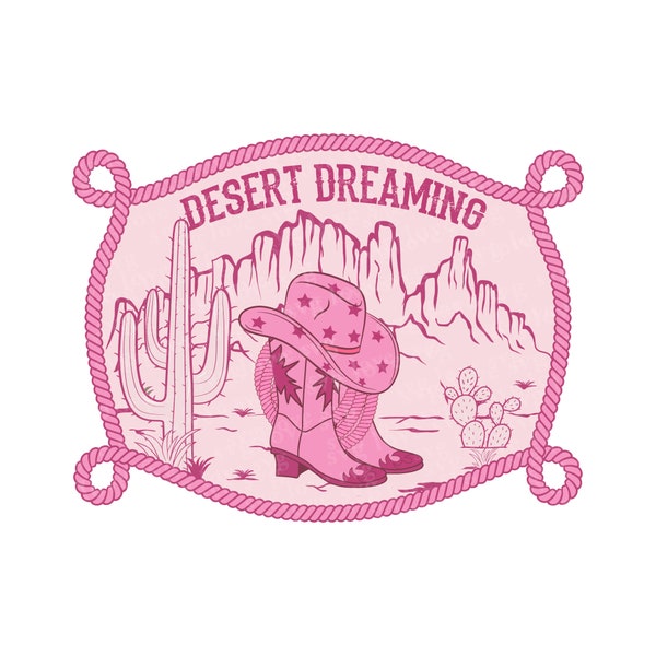 Cowgirl boots Png,  cowgirl hat Png, Desert Dreaming Png,  Mountain with Cactus Png, Western png design, Trendy png, Howdy png