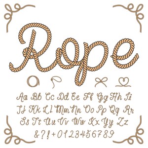Rope Letters SVG, Rope Alphabet Svg, Western Cowboy Rope Font Svg