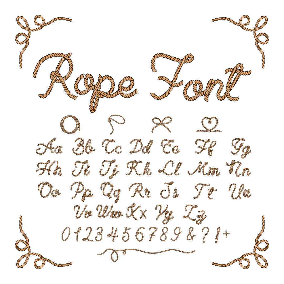 Rope Letters SVG, Rope Alphabet Svg, Western Cowboy Rope Font Svg