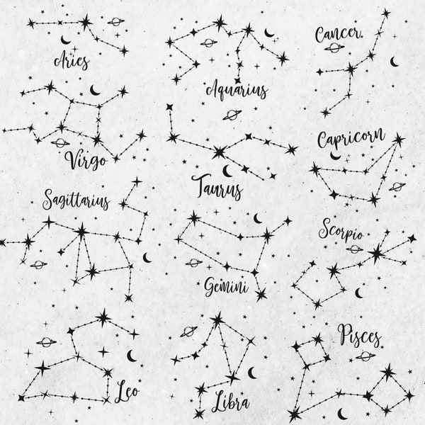 Star zodiac svg png bundle, zodiac sign svg, zodiac svg, horoscope svg, Astrology svg, zodiac symbols svg, Zodiac art print, Zodiac Sign png