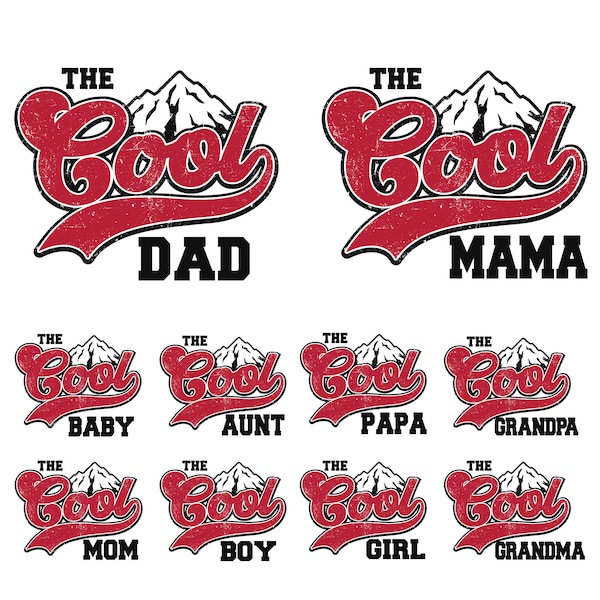 The cool family Svg Png bundle, The Cool dad svg, The Cool mom svg, Cool Dad Gift, trending svg files, Png bundle, polular png design