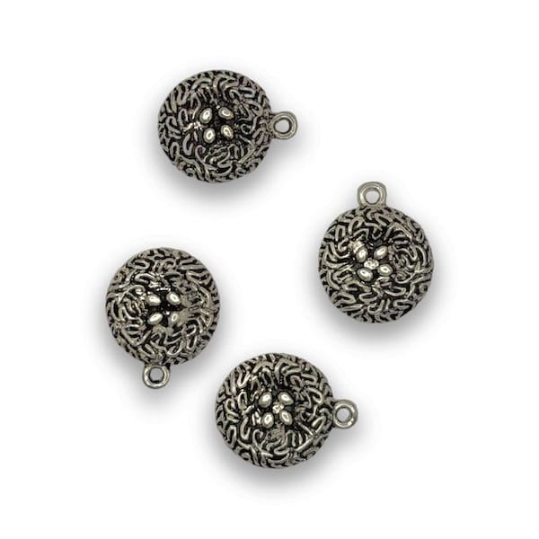 Birds nest Tibetan silver charm pendant favour jewellery craft UK