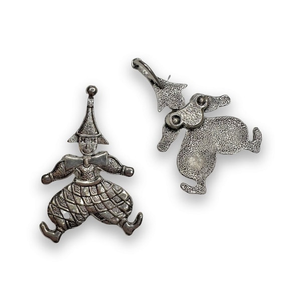 Clown moveable Tibetan silver charm pendant favour jewellery craft IT keyring UK