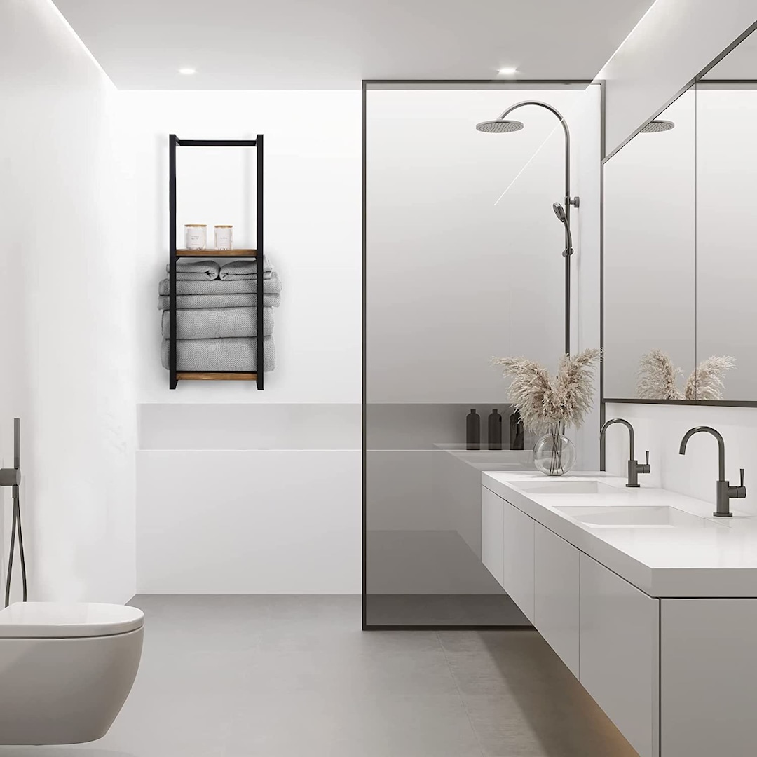 Shelf Bathroom Towel Rail Bathroom Metal Towel Rack Etsy