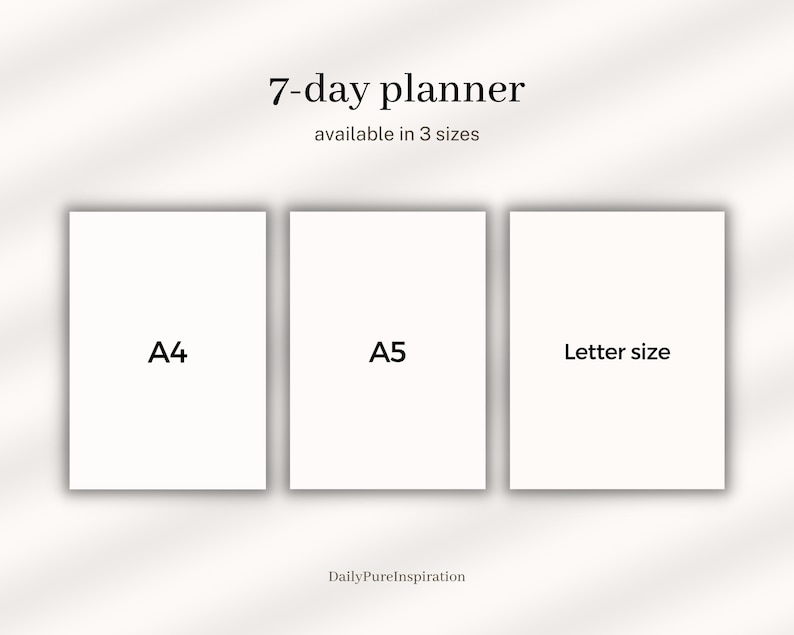 7 Day Planner, Daily Planner, Printable Digital Planner, to Do List ...
