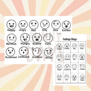 Feelings Bingo, Feelings for Kids, Emotions Bingo, Emotions Activity, Preschool Emotional Regulation