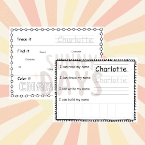 Preschool Name Practice, Preschool Name Tracing, Name Practice Printable