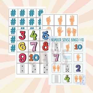 Number Bingo, Number Sense, Preschool Math Activities, Preschool Math Printable, Math Game for Kids, Bingo Printable,  Preschool Games