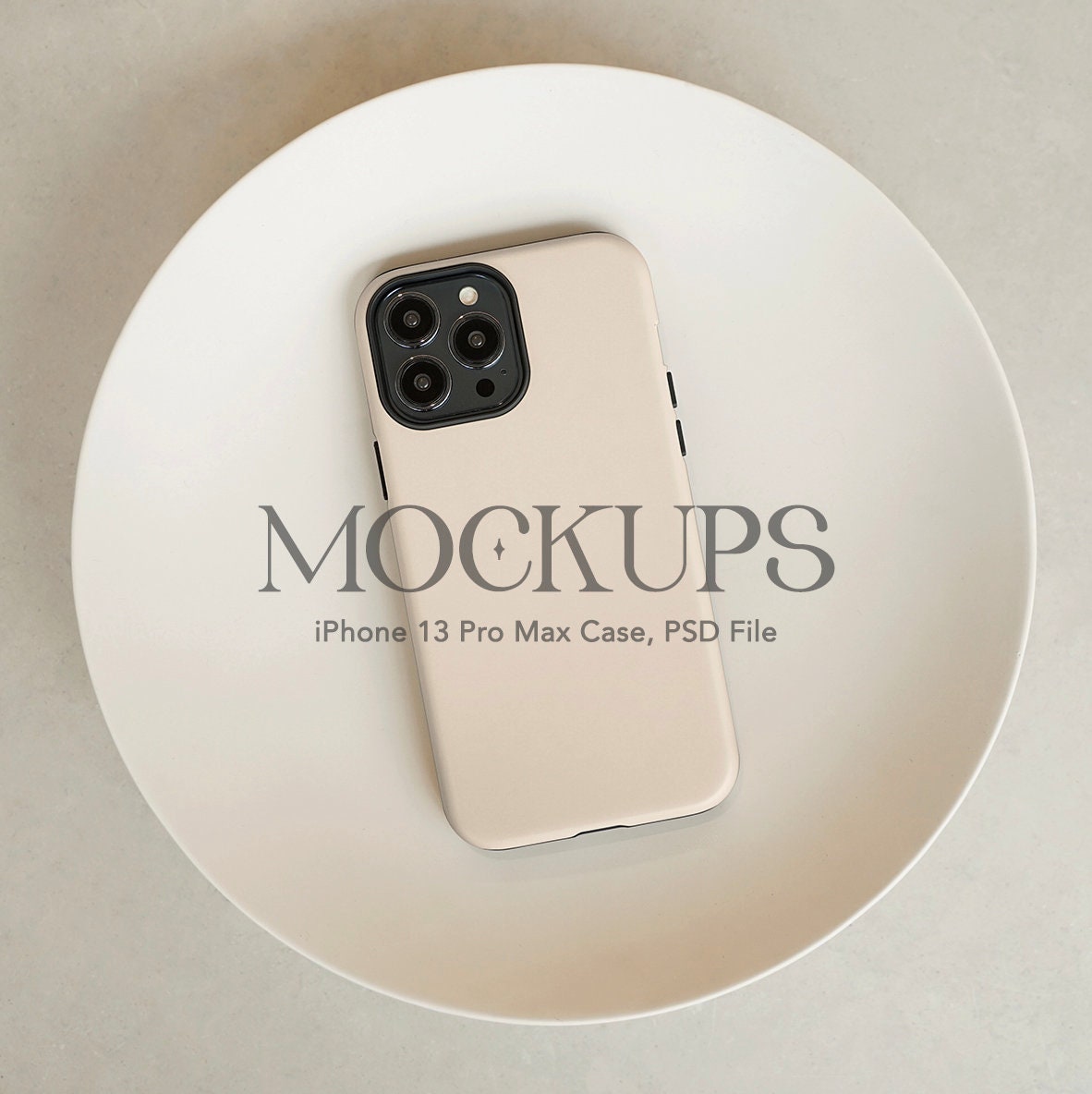 Phone Case Mockup - iPhone 13 Pro Max PSD Mockup, Digital File, Instant Download, Print-On-Demand