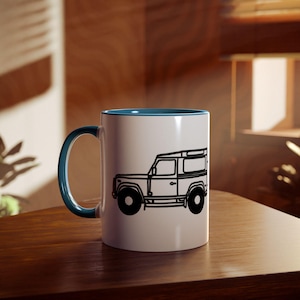 Personalised Land Rover Mug. Classic Car Themed - Perfect Retro Car Lover Mug Gift - Free UK Postage! Christmas Present for Land Rover Lover
