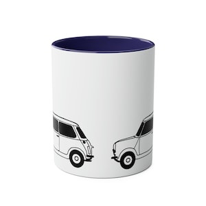 Mini tasse classique - Tasse sur le thème des voitures classiques - Cadeau parfait pour les amateurs de voitures rétro - Frais de port gratuits au Royaume-Uni ! Cadeau de Noël pour mini passionné