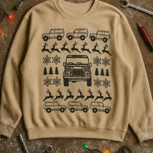 ¡Última oportunidad para recibirlo en Navidad! Jersey navideño Land Rover Defender / Suéter navideño todoterreno 4x4 / Regalo navideño para coche / Envío gratuito al Reino Unido