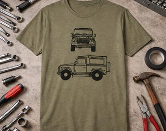Camiseta Land Rover Defender / Camiseta clásica todoterreno 4x4 / Camiseta para propietario de Defender / Gráfico Land Rover vintage / Regalo Land Rover para él