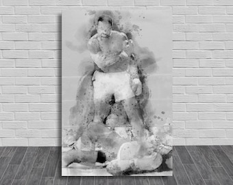 Muhammad Ali Sonny Liston Art Print / Arte de pared de la década de 1960, carteles, imágenes, pinturas, fotografías y decoración del hogar