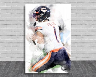 Justin Fields, Canvas Wrap, Kids Room, Man Cave, Game Room