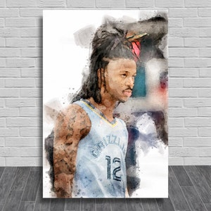 Ja Morant Poster, Canvas Wrap, Kids Room, Man Cave, Woman Cave, Game Room