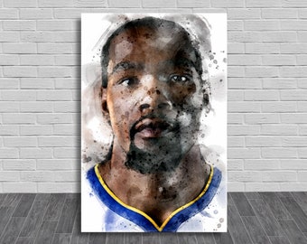 Kevin Durant Poster, Canvas Wrap, Kids Room, Man Cave, Game Room
