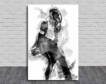 Michael Jackson, Poster, Black and White, Vintage Music Poster, Michael Jackson Print, Digital Art Prints, Music Studio Decor