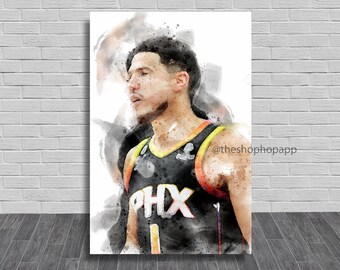 Devin Booker Poster, Canvas Wrap, Kids Room, Man Cave, Game Room,