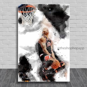 Lienzo o póster de Derrick Rose - Vintage Derrick Rose Dunk Photo - D. Rose Wall Art