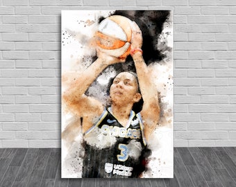 Candace Parker Art, women's basketball poster, Canvas Wrap, Kids Room, Man Cave, Woman Cave, Game Room