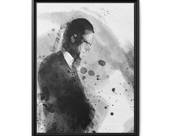 Malcolm Premium Canvas Digital Watercolor, Vertical Frame