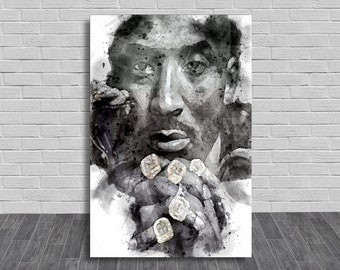 Kobe Bryant Poster, Canvas Wrap, Kids Room, Man Cave, Game Room,