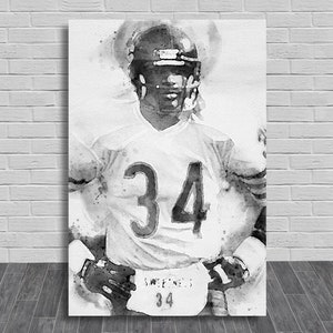 Walter Payton, Canvas Wrap, Kids Room, Man Cave, Woman Cave, Game Room