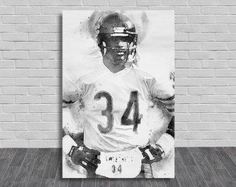 Walter Payton, Canvas Wrap, Kids Room, Man Cave, Woman Cave, Game Room