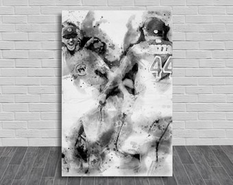 Chicago Cubs World Series Digital Watercolor, Vertical Frame