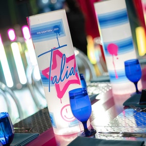 Custom Light Up Tube Centerpiece: 28&quot; LED Logo Tube - Perfect for Mitzvahs, Sweet 16s, and Corporate Events!