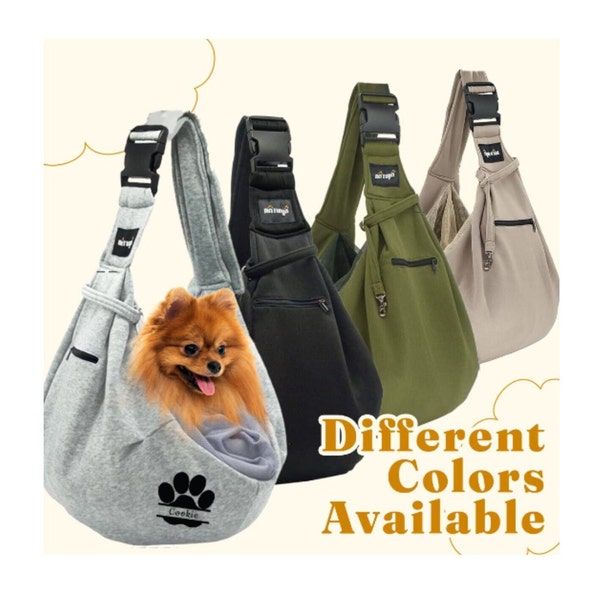 Custom Dog Sling Carrier | Pet Sling Carrier with mesh net pocket | Gift Ideas with Custom Embroidery for furbabies and furparents