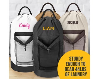 Monogrammed Laundry Bag | Graduation Gift | Large Laundry Bag with Name | Custom Clothes Hamper | Bag with Name | College Dorm laundry bag