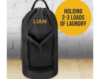 laundry bag for college dorm | personalized laundry bag | Laundry bag Backpack with Shoulder Straps | dorm room essentials for students