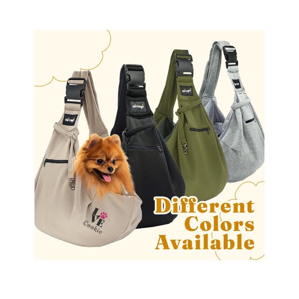 Mesh Pocket Dog Sling Carrier - Hands-Free Travel Bag for Pets