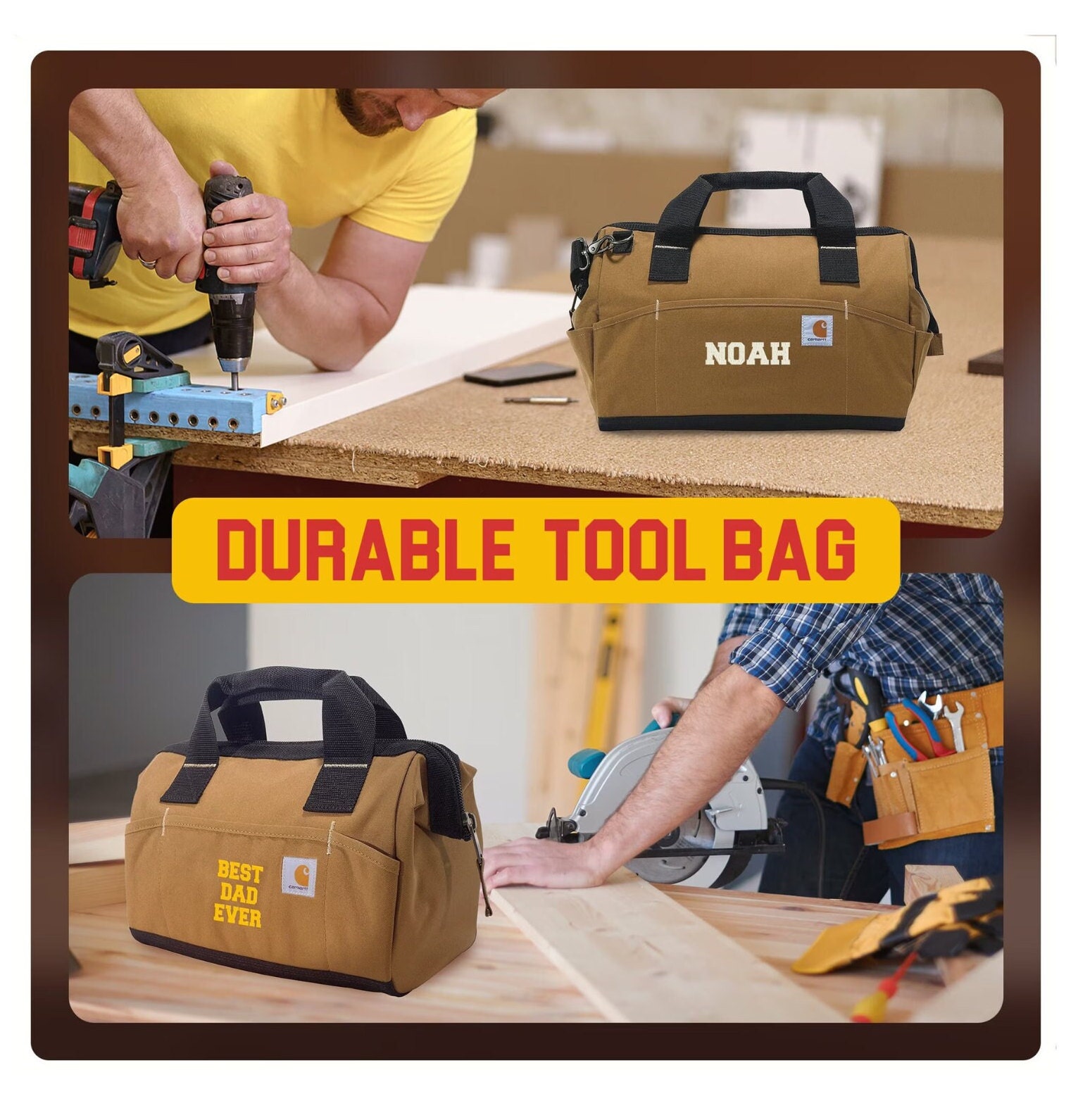 Personalized Tote Tool Bag Custom Tool Bag With Large Main Compartment Multi Pocket Tool