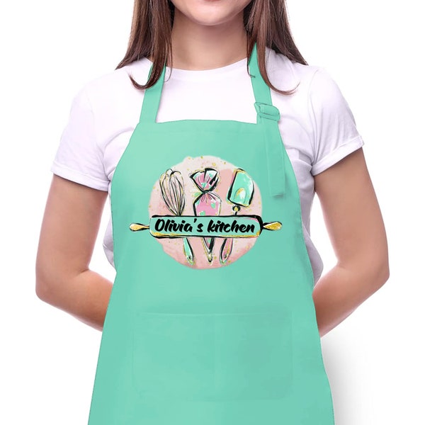 Personalized Kitchen Apron - Custom Baker Chef Apron for Mom - Gift Ideas for Mom, Wife, Grandma - Cooking & Baking Essential - Mother's Day