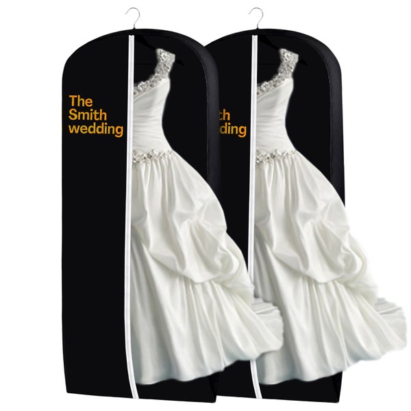 Custom Garment Bag for Bridal Gown and Groom Suits and Tuxedos | Base Case with Custom Embroidery - Best Wedding Essential for Bride & Groom