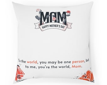 Personalised Happy Mothers Day Cushion , Cute Personalised Mother's Day Gift, Best Pillow for Gift / Gift for Mom / New Mom Gift