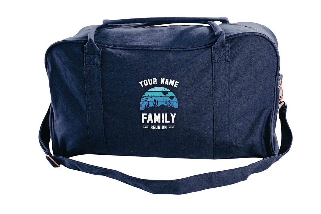 Customized Duffel Bag Family Reunion Logo heat Press Canvas Duffel Bag