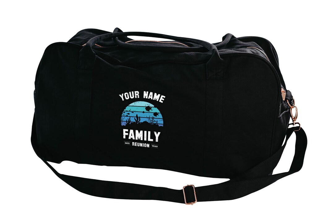 Customized Duffel Bag Family Reunion Logo Heat Press Canvas Duffel Bag