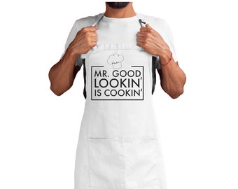 Personalized Canvas Apron | Custom Kitchen Gift for Men - Stylish BBQ Cooking Apron for Him