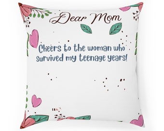 Personalised Cheer to Mother Cushion , Cute Personalised Mother's Day Gift, Best Pillow for Gift / Gift for Mom / New Mom Gift