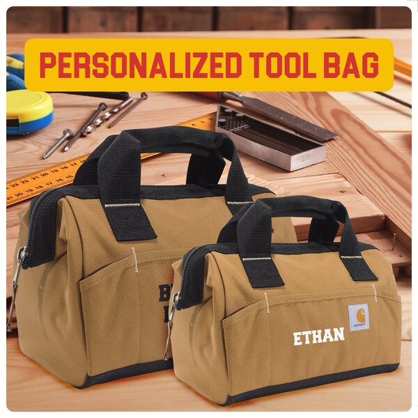 Customized Tote Tool Bag | Custom tool bag with large main compartment - multi pocket tool - Monogram Tote tool bag for men and women