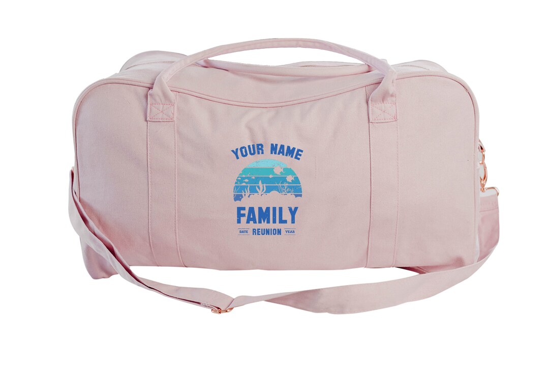 Customized Duffel Bag Family Reunion Logo heat Press Canvas Duffel Bag