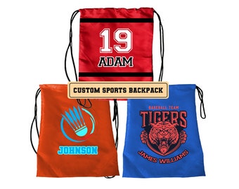 Personalized Drawstring Sport Bag | personalized gift for Athletes, and Sports Enthusiasts | Name, Monogram or Logo Customization