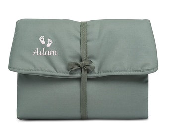 Portable Diaper Changing Pad - Light, Soft & Machine Washable Percale Cotton Foldable Baby Changing Mat